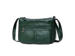 Bolso De Hombro Para Mujer Mediano De Cuero Lavado Pu Con Gran Capacidad Udv Verde