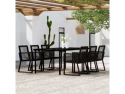 Juego de comedor de jardín de 7 piezas DKD Home Decor en negro