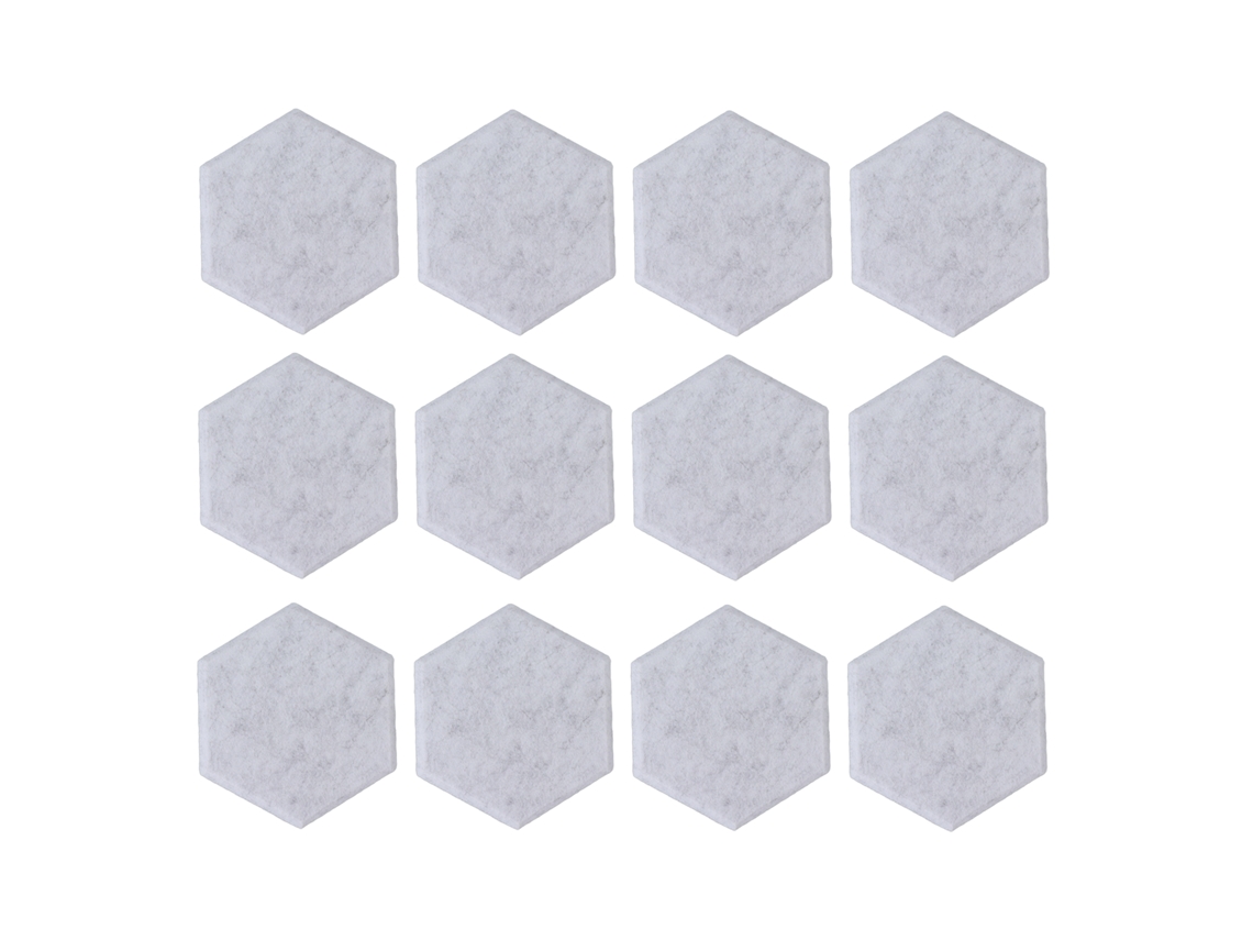 Paneles acústicos hexagonales de alta densidad Baok-12, absorbentes de sonido, paneles de pared biselados, 14x12x7cm, gris plata.
