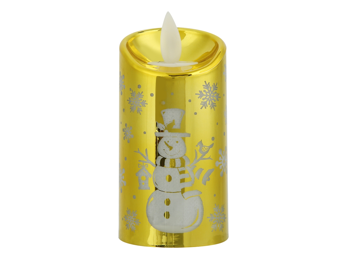 Luz De Vela Navideña Simulada Con Forma De Muñeco De Nieve Led Decoración Hogar