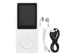 Reproductor Mp3 Con Pantalla De 1,8 Pulgadas, Tarjeta De Memoria De 64 Gb, Portátil Multifuncional Blanco.