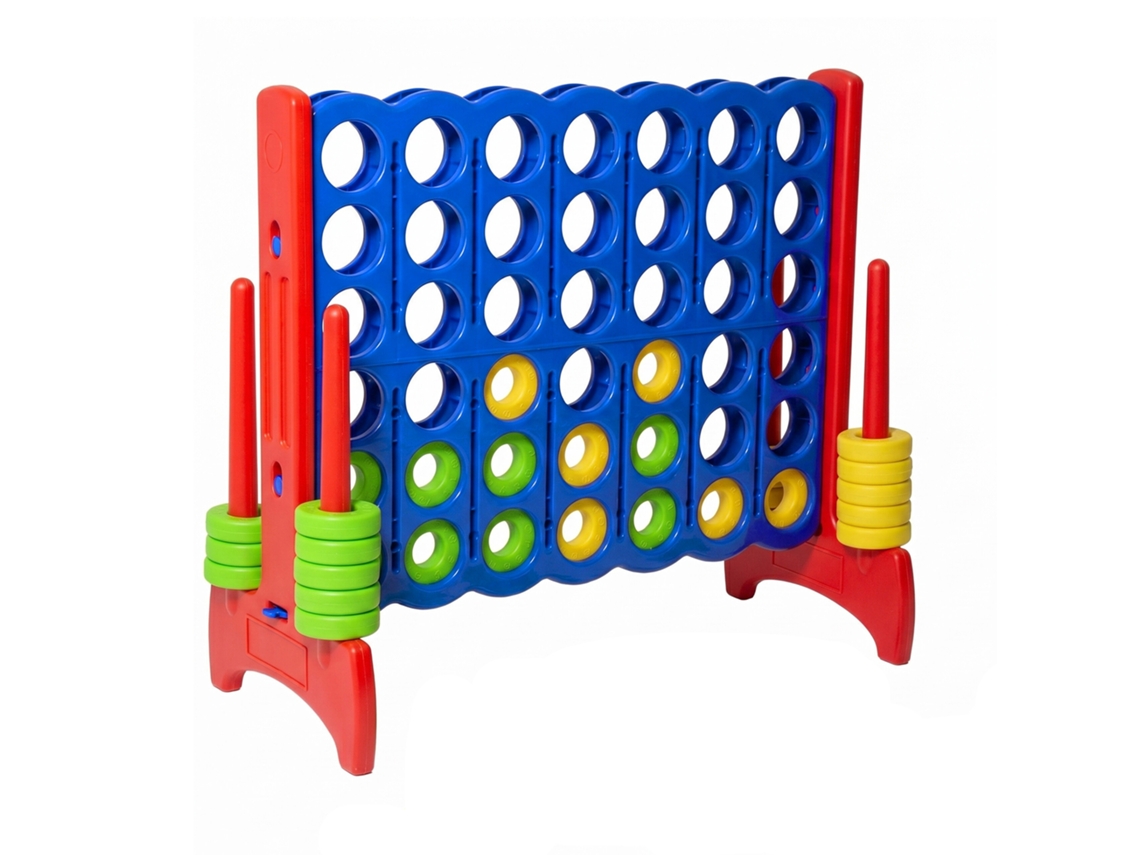 Relaxdays Cuatro En Raya Xxl, Exterior, Niños Y Adultos, 110x120x55 Cm, Plástico, Azul/rojo