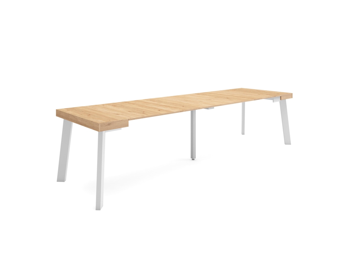 Mesa Consola extensible 300 Para 14 comensales Patas de madera Roble