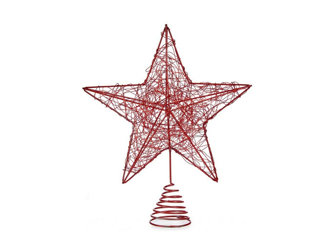 Estrela de Navidad Vermelho Aço Plástico 20 X 5 X 24,5 cm