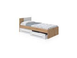 Cama Dess Blanco Artik (Blanco Mate) - Roble Nodi 196 x 77 x 87 cm