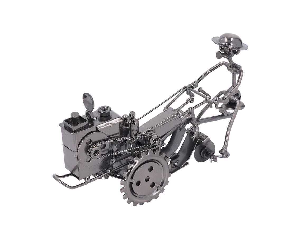Modelo De Tractor Antiguo Decorativo De Metal Con Detalles Para El Hogar - Negro