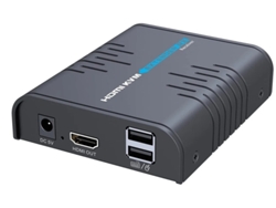 Receptor HDMI para extensor de hasta 120 m/365 pies, cable KVM Cat 5/5e/6/7 de 60 Hz (negro) Yizhood Black (RX)