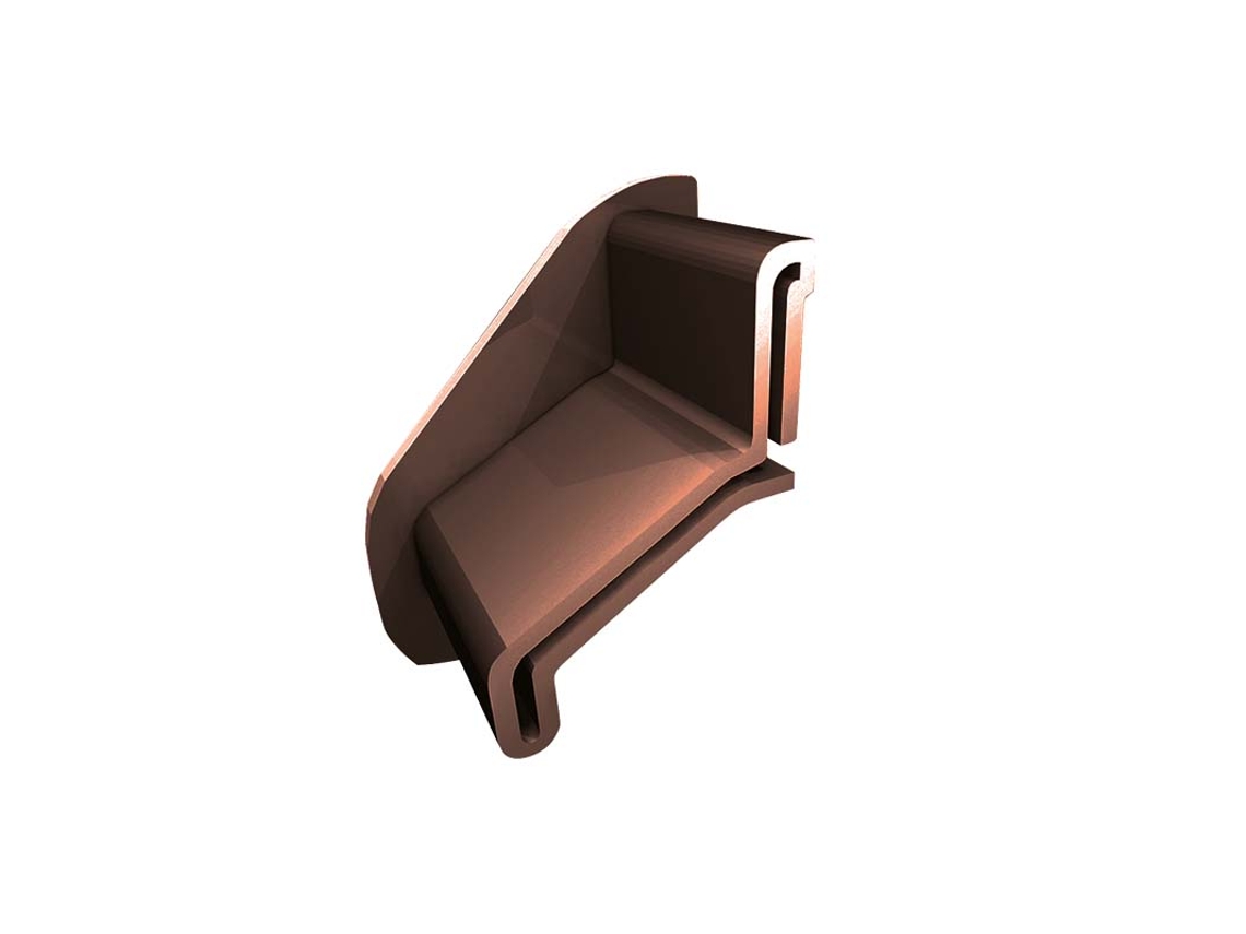 Deflector RENOPLAST de pared para perfil de alero K20 Marron Derecha Izquierda Acabado de terrazas Suelos de resina