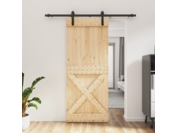 Puerta corredera con herrajes 85x210 cm madera maciza de pino LOVELY HOME