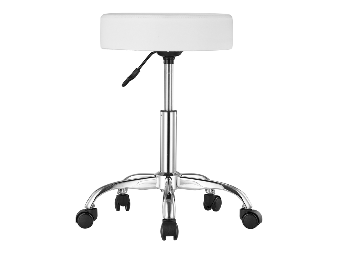 Taburete giratorio redondo Succebuy, altura ajustable 55-71 cm, capacidad de carga 204 kg, color blanco