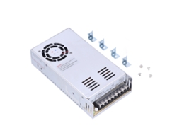 Fonte de alimentação CC de 400 W, conversor de 115/230 VCA para 5 V/60 A, com caixa e clipes de alumínio.