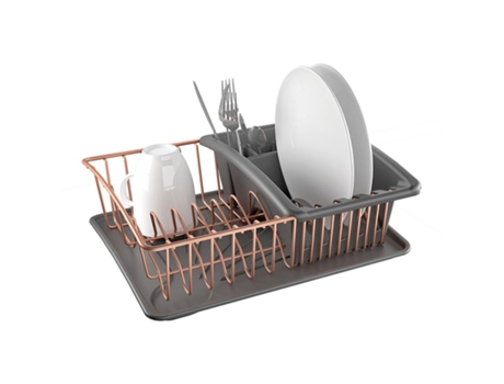 Escurreplatos METALTEX Con Bandeja Y Escurrecubiertos Independiente Aquatex Copper De 31X37X13 Cm