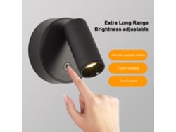 2026-lámpara De Pared Magnética Ajustable Led Regulable Con Interruptor Táctil Recargable Usb-c Para Dormitorio Lectura Protectora De Ojos