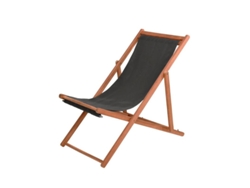 Sillon Posiciones Madera Tela Gris 97x56x85 Cm