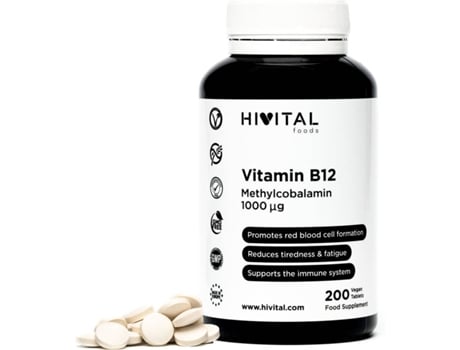 Complemento Alimentar Hivital vitamina b12 metilcobalamina 200 comprimidos