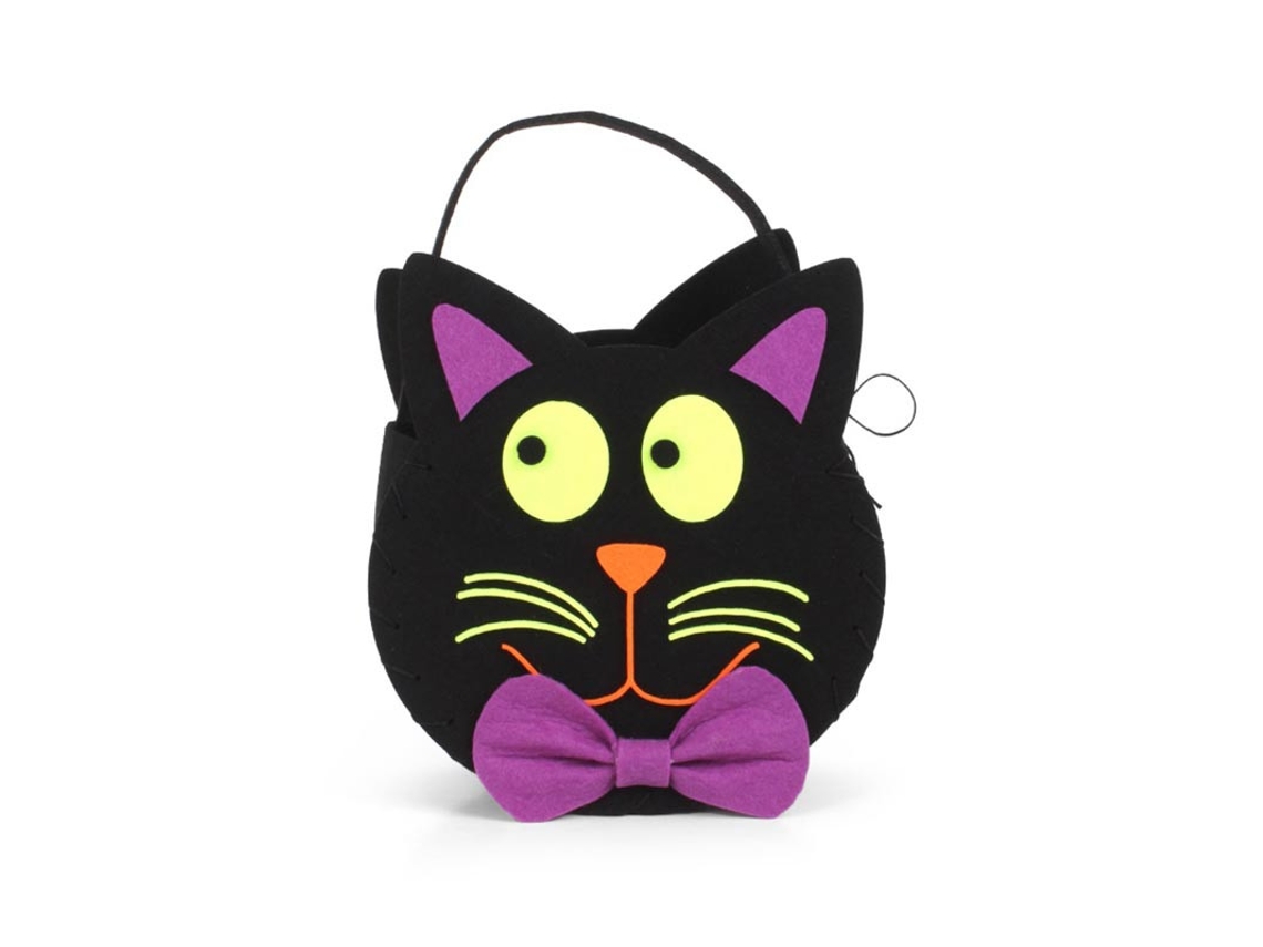 Cesta para dulces Gato de fieltro de 17x12x6 cm