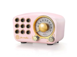 Altavoz Bluetooth GOKOCO Retro Radio, estilo vintage con graves potentes y alto volumen.