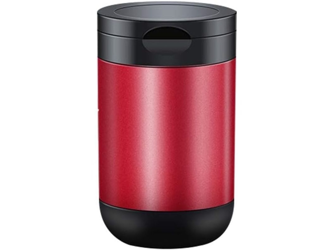 Vaso Universal Portátil Para Cigarrillos De Coche, Grande, Rojo, Con Tapa Resistente A Los Olores.
