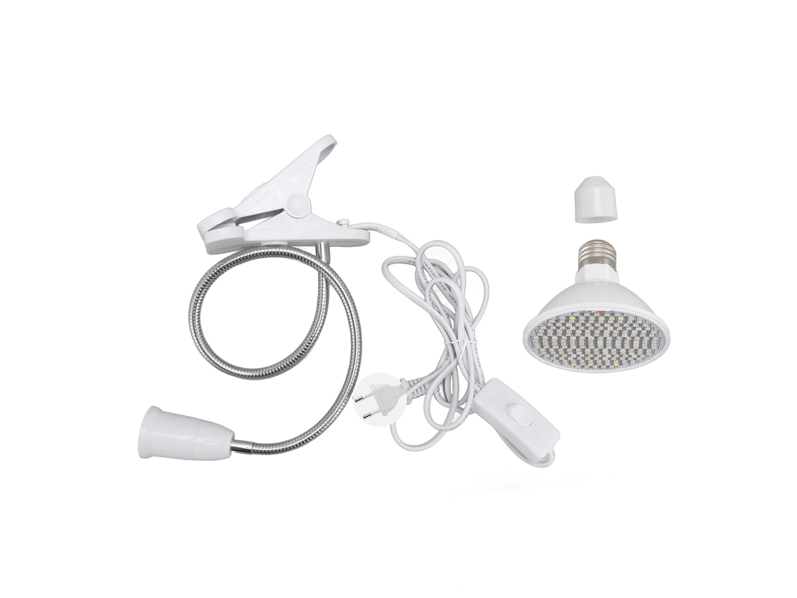 Lámpara Led De Cultivo De Espectro Completo De 8 W Con Casquillo E27 Y Abrazadera Para Plantas De Interior.