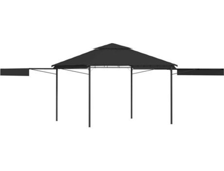 vidaXL Cenador con tejado doble extensible antracita 3x3x2,75m 180g/m²