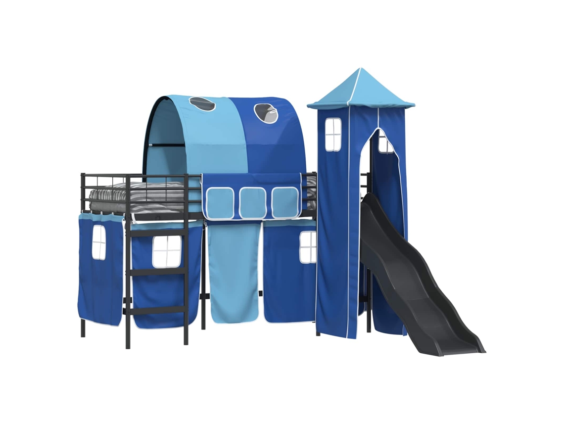 Maison Exclusive - Estructura De Litera Para Niños Negro Y Azul 74,5 X 190 Cm