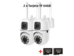 Cámara De Red Ip Ptz Wifi Hd De 8 Mp Con Visión Nocturna (paquete De 2, 64 Gb)