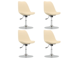 Maison Exclusive - Sillas De Comedor Giratorias 4 Unidades Tela Crema