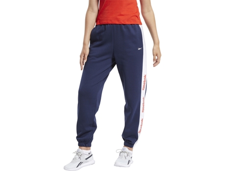 Pantalones para Mujer REEBOK Linear Logo Marino (Talla: L)