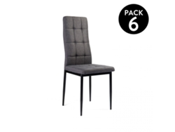 Pack 6 sillas de comedor Zuni Gris oscuro 41 x 96 x 48 cm