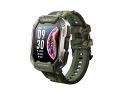 Reloj inteligente con pantalla TFT HD de 1,71 pulgadas, monitor de frecuencia cardíaca y oxígeno en sangre (camuflaje verde)