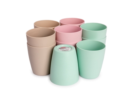 PLASTIC FORTE Classic - Set de 12 Vasos de Agua de 400 ml Reutilizables. Surtido VRM