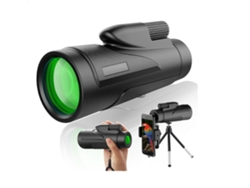 Monóculos 12x50 Hd Telescópio Monocular Com Tripé De Bolso Prisma Óptico Completo À Prova Dágua Telescópio De Foco Duplo Portátil Preto Saisiyiky