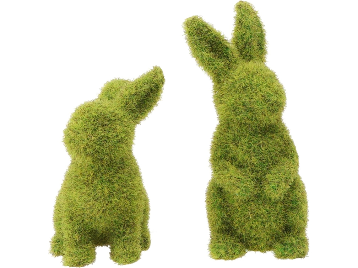 Figura Decorativa De Conejo Aterciopelado De 2 Piezas Para Pascua, Sentado O De Pie, Accesorio Para Jardín Y Hogar Con