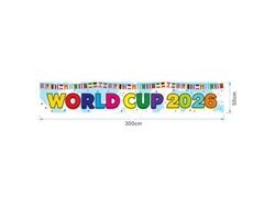 Bandera Conmemorativa Del Mundial 2026. Diseño Resistente Al Viento, Ideal Para Eventos Deportivos, Fiestas Y Uso Diario. Tamaño: 300 X 50 C