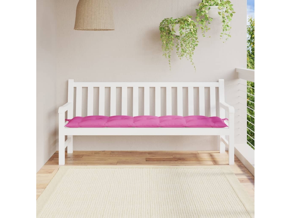 Cojín grande para banco de jardín 180x50x7 cm Tela Oxford Rosa HARLANV1