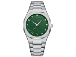 Reloj De Pulsera De Cuarzo Para Hombre, De Policarbonato (caja Blanca, Esfera Verde)