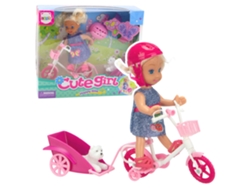 Mini muñeca bicicleta remolque casco blanco cachorro conjunto B.active
