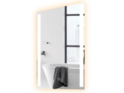 Espejo de baño rectangular antivaho sin marco de 90 x 65 cm con luz LED Mirlux
