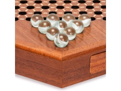 Juego De Damas Chinas De Madera Con Bolas De Cristal Y Cajones - Juego De Estrategia Hexagonal Para Niños Y Principiantes