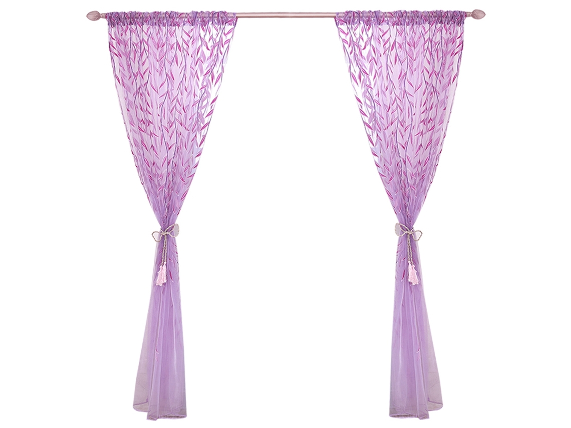 HYMNORA Cortinas para ventanas y puertas, elegante tela de encaje transparente para dormitorio y sala de estar, gasa transparente de poliéster de alta calidad