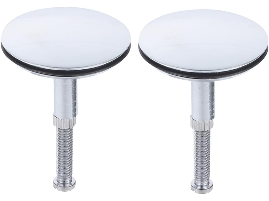 Juego de 2 tapones de desagüe de baño de latón con junta plana, tapa de desagüe de bañera y repuesto hermético para