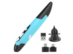 Mouse Em Forma De Caneta Sem Fio 2.4g Usb Ergonomic Vertical Dpi Ajustável Pr-03 Para Pc Tv Azul