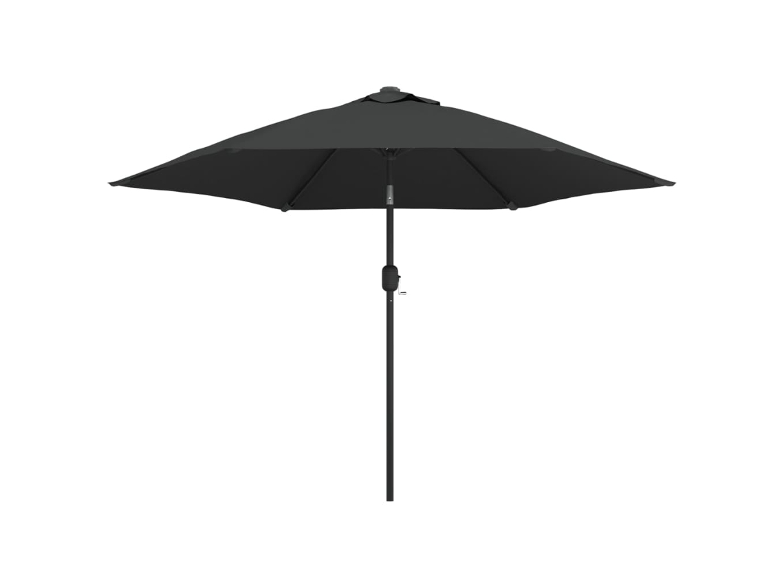 Parasol de exterior con luces LED y poste de acero, 300 cm, antracita, MAISON EXCLUSIVE