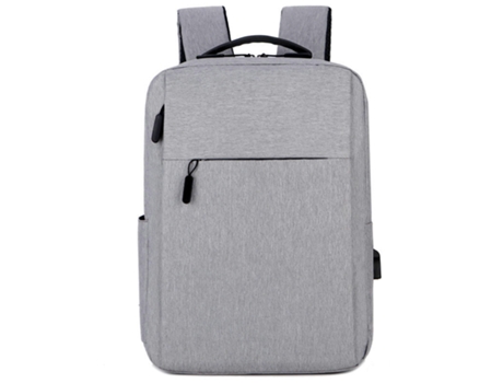 Mochila De Nylon Para Computadora Portátil Mochila De Alta Capacidad Para Hombres Con Puerto De Carga USB Mochila De Negocios-gris