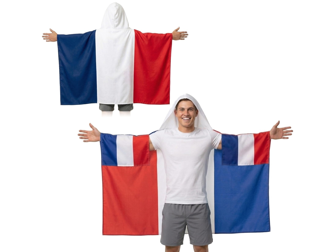 Set Accesorios Hincha Fútbolcapa Bandera Francia Talla Única (3×5 Pies), Artículos De Animación Deportiva