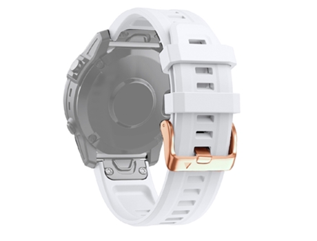 Correa de Smartwatch para Garmin Fenix 6S Pro Correa de Silicona de 20 mm con Hebilla de Oro Rosa (Blanco)