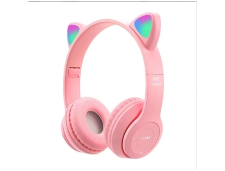 Auriculares In Ear ENKES In-Ray Inalámbrico para Niños Niñas Estéreo LED Iluminado con Micrófono Integrado Rosa