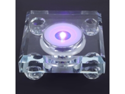 Led Cuadrada 80 Cristal Transparente Exhibición Multicolor Objetos Vidrio Lámpara Soporte Iluminado Base Luz ×