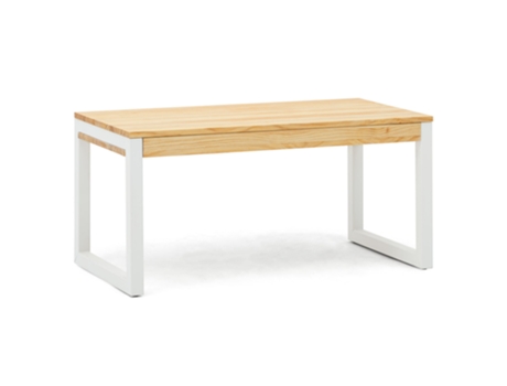 Mesa de Centro BOX FURNITURE iCub (Blanco - Madera y Acero - 120 x 50 x 52 cm)