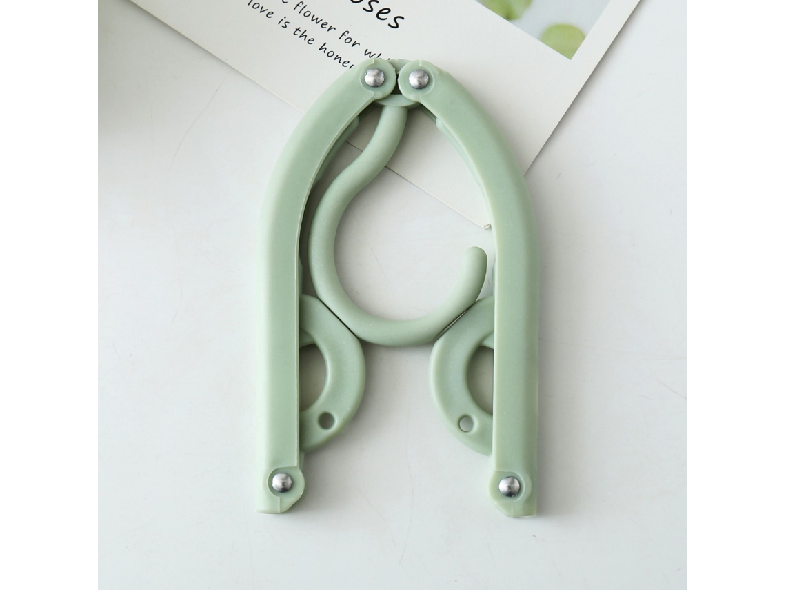 Percha plegable de 3 vías, de color verde.